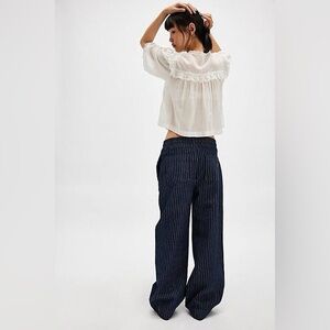Damson Madder Pinstripe Drawstring Jeans
